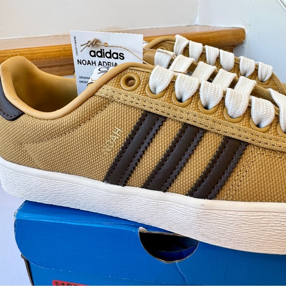 NWT Adidas x Noah Adria Collab Sneakers in Golden Beige Tan Brown Shoes - Picture 5 of 13